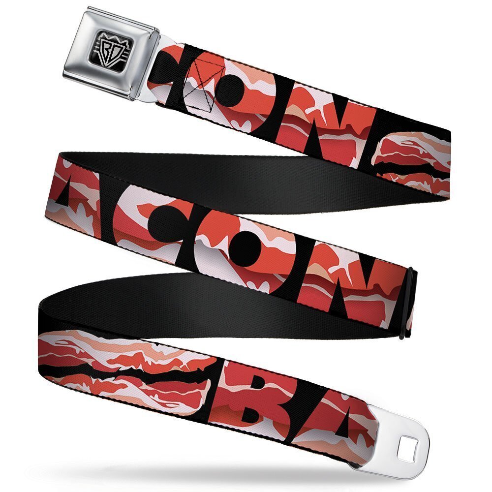 4911 Seatbelt Belt - Bacon w/Text1 - 1.5" Wide - 24-38 Inches in Length